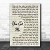 Gavin DeGraw You Got Me Vintage Script Song Lyric Music Wall Art Print