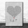 White Lies E.S.T. Grey Heart Decorative Wall Art Gift Song Lyric Print