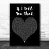 Whitney Houston Ft. George Michael If I Told You That Black Heart Wall Art Gift Song Lyric Print