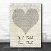 Whitney Houston Ft. George Michael If I Told You That Script Heart Wall Art Gift Song Lyric Print