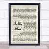 In My Blood Shawn Mendes Song Lyric Vintage Script Music Wall Art Print