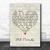 Willie Nelson Old Friends Script Heart Decorative Wall Art Gift Song Lyric Print