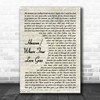 Yusuf Heaven Where True Love Goes Vintage Script Decorative Gift Song Lyric Print