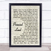 Joe Smooth Promised Land Song Lyric Vintage Script Music Wall Art Print