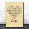 ZZ Top Legs Vintage Heart Decorative Wall Art Gift Song Lyric Print