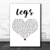 ZZ Top Legs White Heart Decorative Wall Art Gift Song Lyric Print