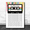 80's Retro Cassette Paint Drip Any Song Lyric Personalized Music Wall Art Print