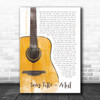 Acoustic Guitar Watercolour Any Song Lyric Personalized Music Wall Art Print
