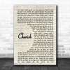Kool & The Gang Cherish Vintage Script Song Lyric Music Wall Art Print