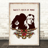 Guns N' Roses Sweet Child O' Mine Tattoo Style Music Song Lyric Wall Art Print