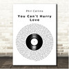 Phil Collins You Can't Hurry Love Vinyl Record Song Lyric Print