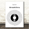 Queen Breakthru Vinyl Record Song Lyric Print