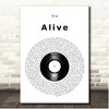 Sia Alive Vinyl Record Song Lyric Print