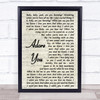 Miley Cyrus Adore You Vintage Script Song Lyric Music Wall Art Print