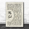 My Girl The Temptations Song Lyric Vintage Script Music Wall Art Print