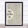 Newsong When God Made You Vintage Script Song Lyric Music Wall Art Print