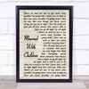 Oasis Married With Children Vintage Script Song Lyric Music Wall Art Print