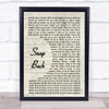 Old Dominion Snap Back Song Lyric Vintage Script Music Wall Art Print