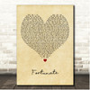 Maxwell Fortunate Vintage Heart Song Lyric Print