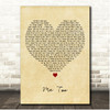 Meghan Trainor Me Too Vintage Heart Song Lyric Print