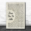 Randy Travis Deeper Than The Holler Song Lyric Vintage Script Music Wall Art Print