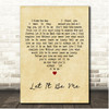 Michael Ball & Alfie Boe Let It Be Me Vintage Heart Song Lyric Print