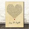 Nelly Furtardo Say It Right Vintage Heart Song Lyric Print