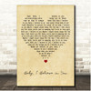 New Kids on the Block Baby, I Believe in You Vintage Heart Song Lyric Print