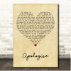 OneRepublic Apologize Vintage Heart Song Lyric Print
