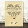 Phil Everly Louise Vintage Heart Song Lyric Print
