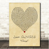 Sarantos Love ALWAYS wins! Vintage Heart Song Lyric Print