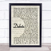 Stereophonics Dakota Vintage Script Song Lyric Music Wall Art Print Stereophonics Dakota Vintage Script Song Lyric Music Wall Art Print