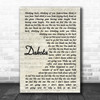 Stereophonics Dakota Vintage Script Song Lyric Music Wall Art Print Stereophonics Dakota Vintage Script Song Lyric Music Wall Art Print