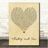 Taylor Ingle Whiskey and You Vintage Heart Song Lyric Print