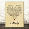 The Chicks Lullaby Vintage Heart Song Lyric Print