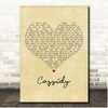 The Grateful Dead Cassidy Vintage Heart Song Lyric Print