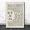 The 5th Dimension Up, Up And Away Vintage Script Song Lyric Music Wall Art Print