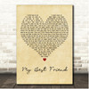 Tim McGraw My Best Friend Vintage Heart Song Lyric Print
