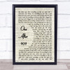 The Beatles One After 909 Vintage Script Song Lyric Music Wall Art Print