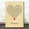 Y&T Forever Vintage Heart Song Lyric Print
