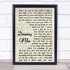 The Coral Dreaming Of You Vintage Script Song Lyric Music Wall Art Print