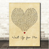 Brett Eldredge Wait Up For Me Vintage Heart Song Lyric Print