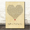 Céline Dion Right in Front of You Vintage Heart Song Lyric Print
