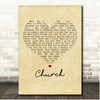 Coldplay Church Vintage Heart Song Lyric Print