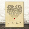 Cole Porter So in Love Vintage Heart Song Lyric Print
