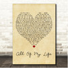 Diana Ross All Of My Life Vintage Heart Song Lyric Print