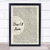 Train Drops Of Jupiter Vintage Script Song Lyric Music Wall Art Print