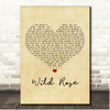 Jim Reeves Wild Rose Vintage Heart Song Lyric Print
