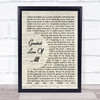 Whitney Houston Greatest Love Of All Vintage Script Song Lyric Music Wall Art Print