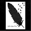 Billie Eilish Billie Bossa Nova Black & White Feather & Birds Song Lyric Print